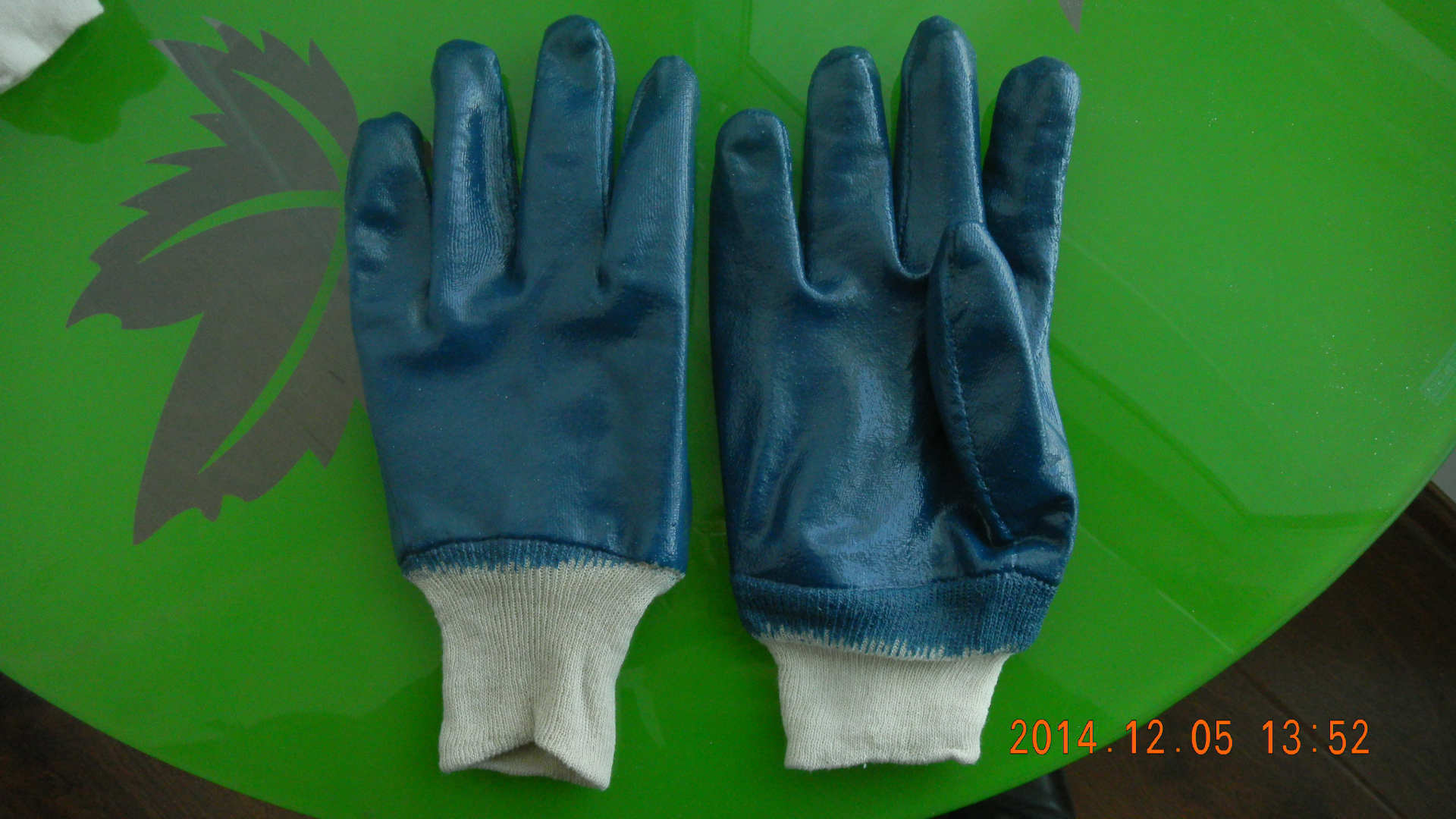 罗口绒里丁腈劳保防护手套