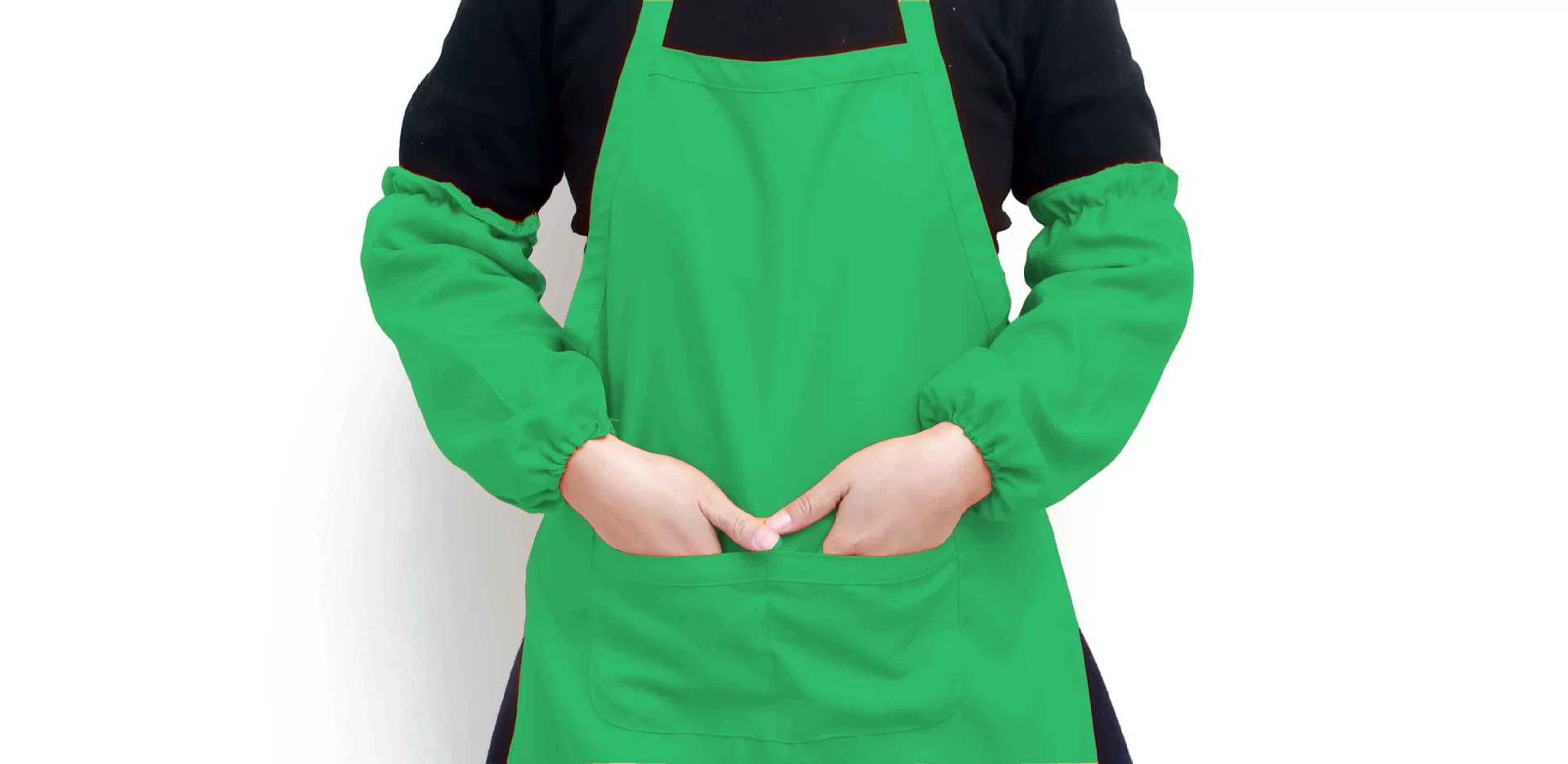 Colored apron, sleeves, scarf, set, custom-made