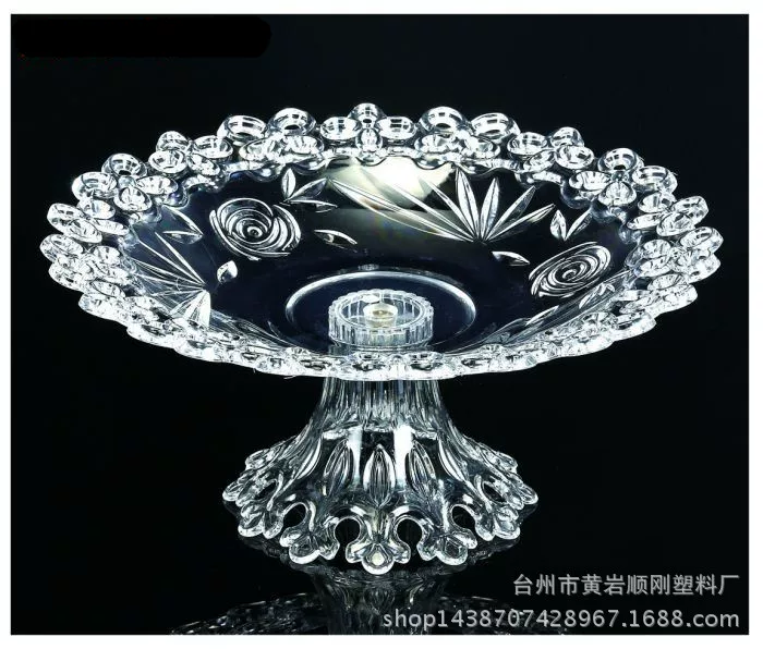 [Аcrylic high-end colored base fruit tray KTV fruit plate candy plate transparent fruit plate snack dish]