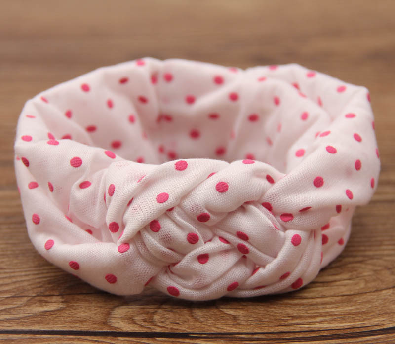 New European And American Polka Dot Cross Hairband Children Baby Weave Twist Peaceful Knot Hair Hoop Infant Hair Accessories Wholesale display picture 8