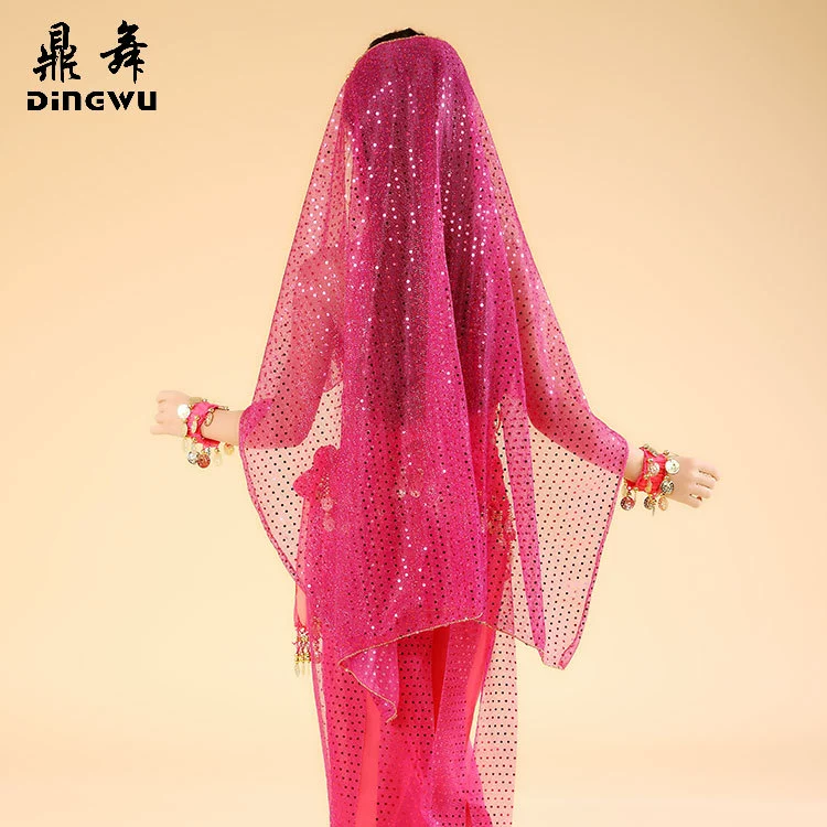 Children's Belly Dance Veil & Headdress Set, Chiffon or Sequin, 110×70 cm, One Size