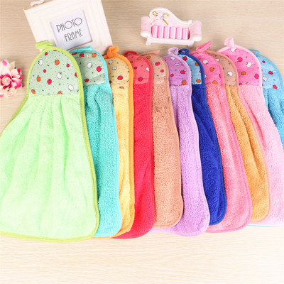 Coral Towel Cartoon water uptake Home Furnishing kitchen Hanging type clean towel children Towel wholesale