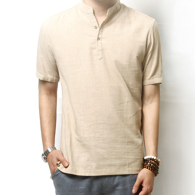 lhomme Frost wholesale Flax Short sleeved Shirt factory Availability 20 thousand pieces in stock Large concessions