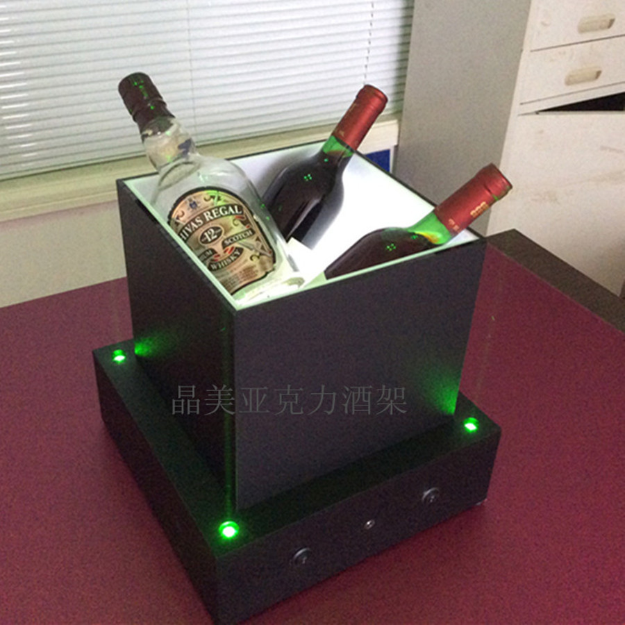 上海厂家加工亚克力LED发光酒架冰脾有机玻璃展示陈列柜金山轻奢