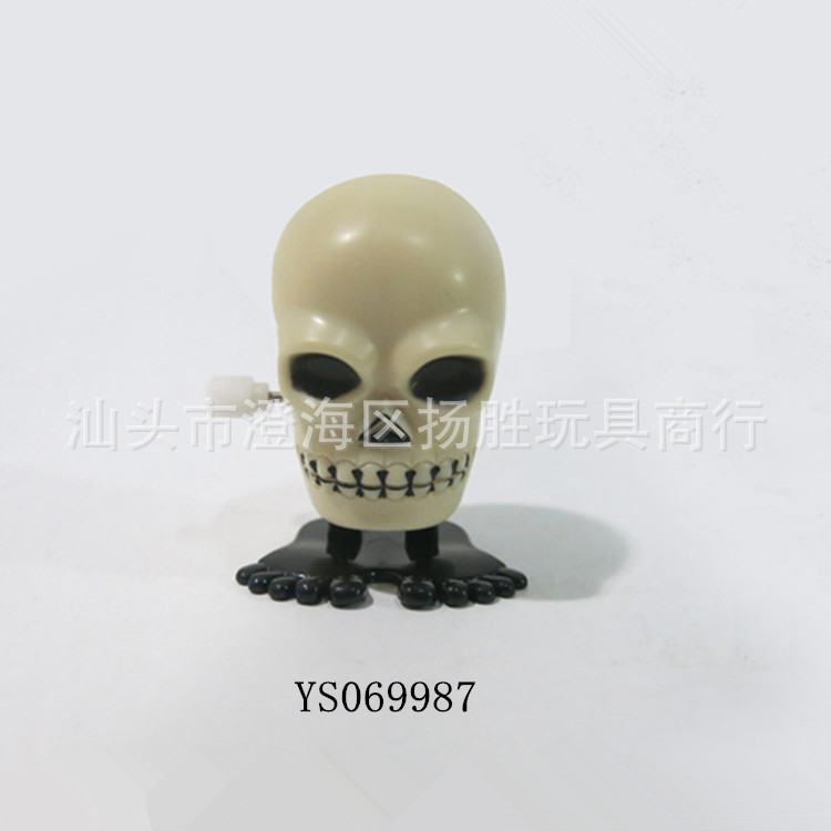 万圣节玩具_复活节玩具 上链跳跳骷髅头 恐怖