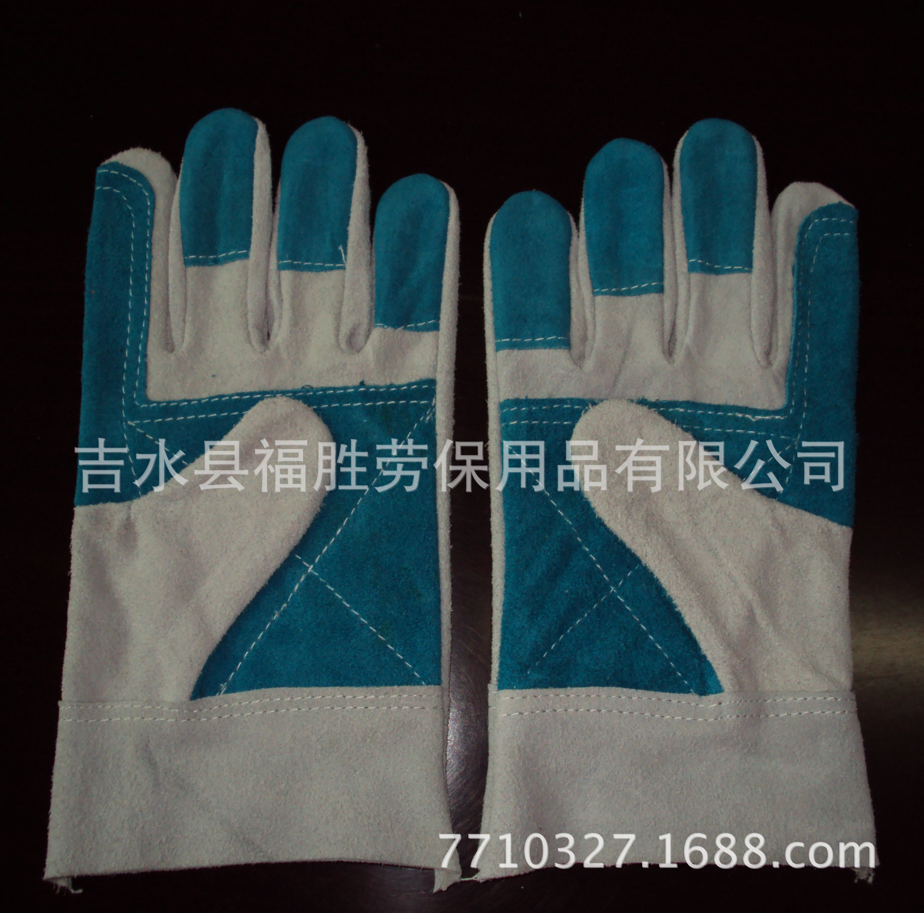 Manufactor supply Customized 10 inch green Short sleeved cowhide Electric welding glove