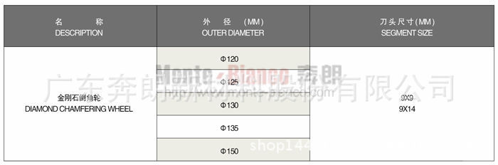 金属结合金刚石倒角轮