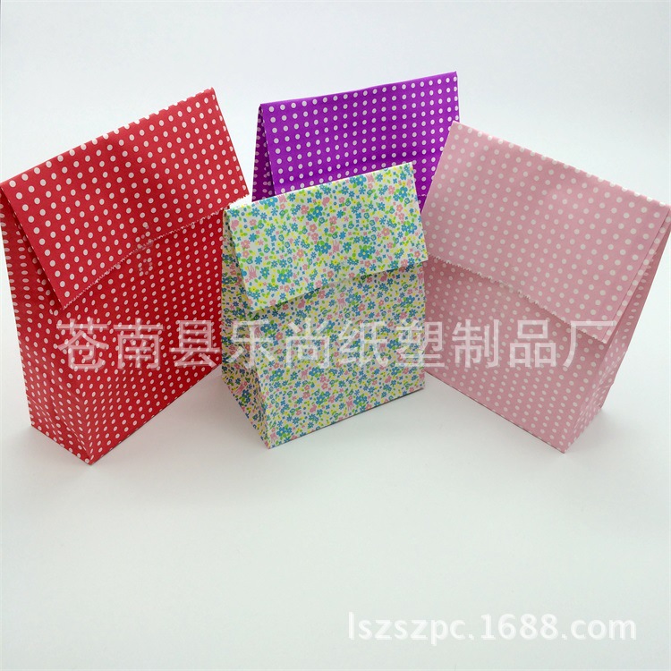 波点礼品袋 牛皮纸袋包装袋 通用打包袋 购物袋 可印刷图案logo