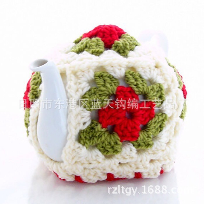 手钩棉线杯套、手钩杯套、毛线编织杯套