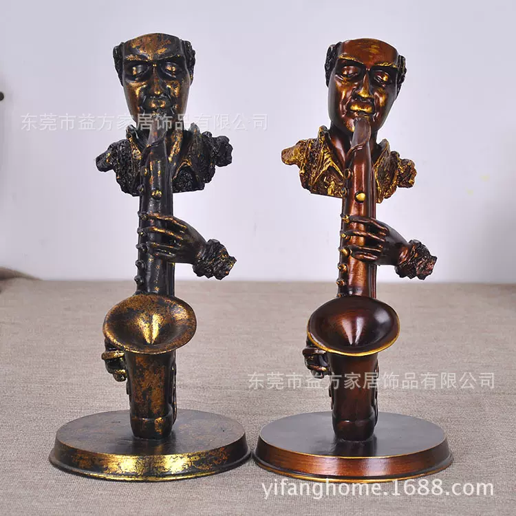 复古萨克斯摆件开业工艺品乐器酒吧装饰品道具结婚礼树脂工艺品