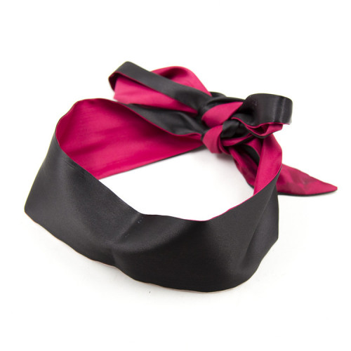 Factory direct sales two-color eye mask, loose hand-tied satin red black bondage mask, flirting toy face covering