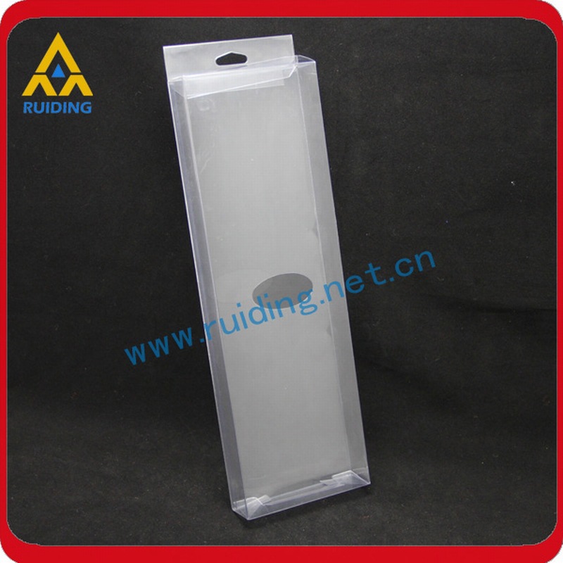 长方形透明胶盒 pvc塑料折盒结构自定带挂钩