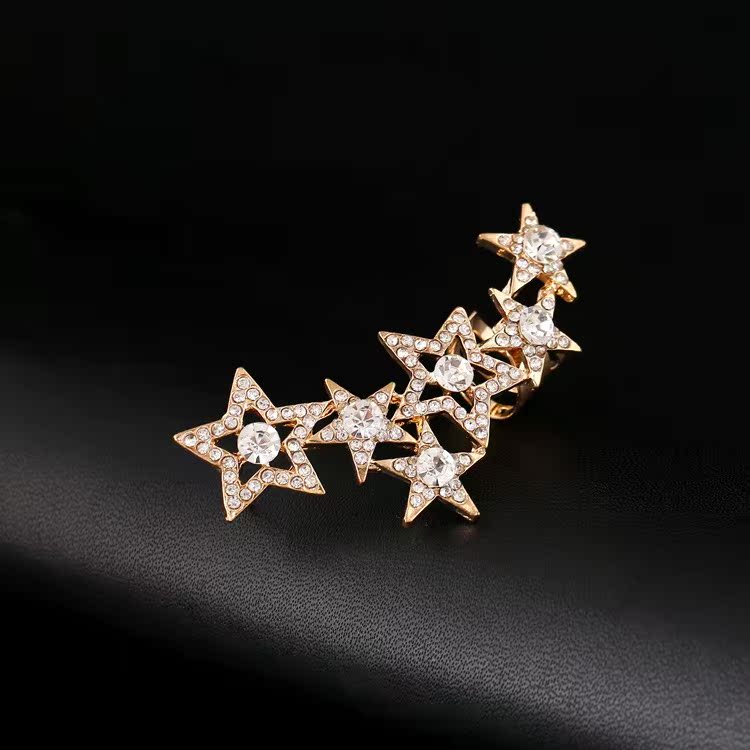 Crystal Star Exaggerated Earrings display picture 13