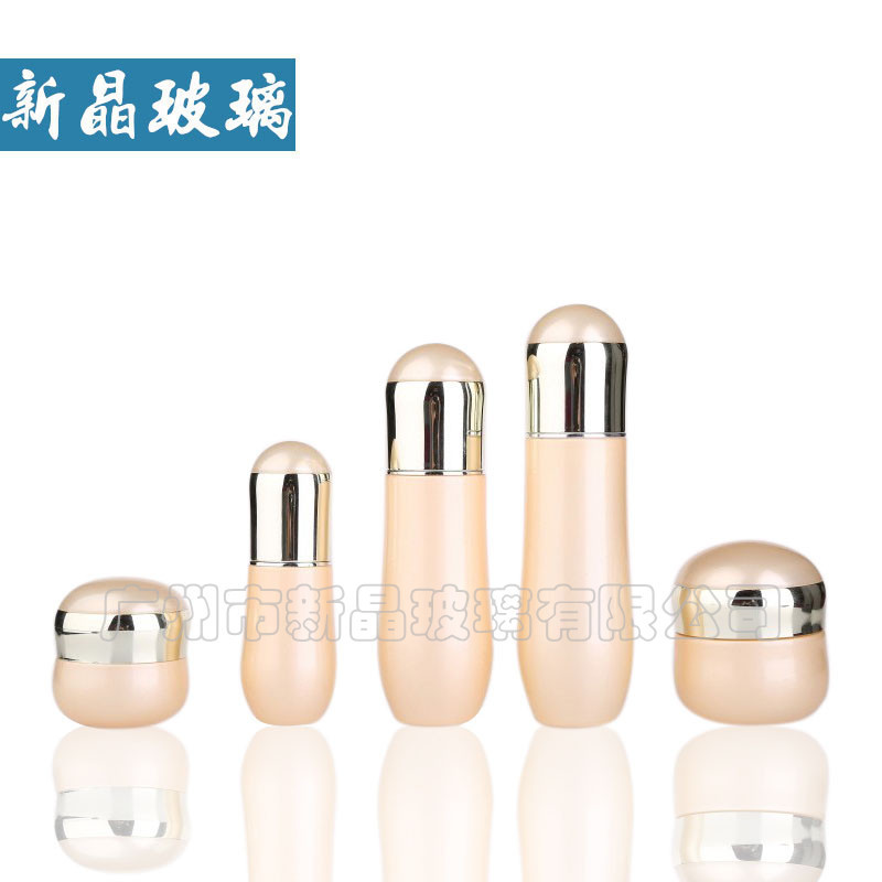 新晶玻璃瓶厂家新款化妆品玻璃瓶乳液瓶膏霜瓶男士院线圆形瓶