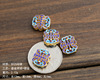 Gold -plated jewelry wholesale porcelain roasting blue scenery blue DIY accessories enamel silk filament life double full flat bead back clouds