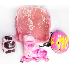 2020新款中號M四輪兒童 成人 直排輪滑鞋套裝 溜冰鞋 頭盔 護具