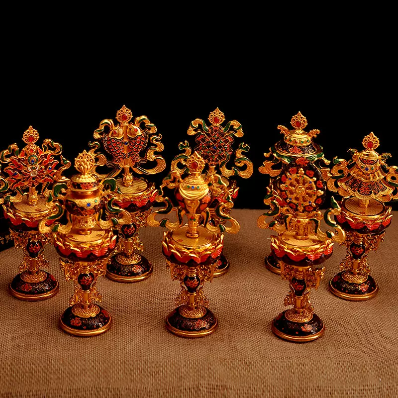 厂家批发  法器 景泰蓝工艺吉祥八宝 珐琅八吉祥摆件