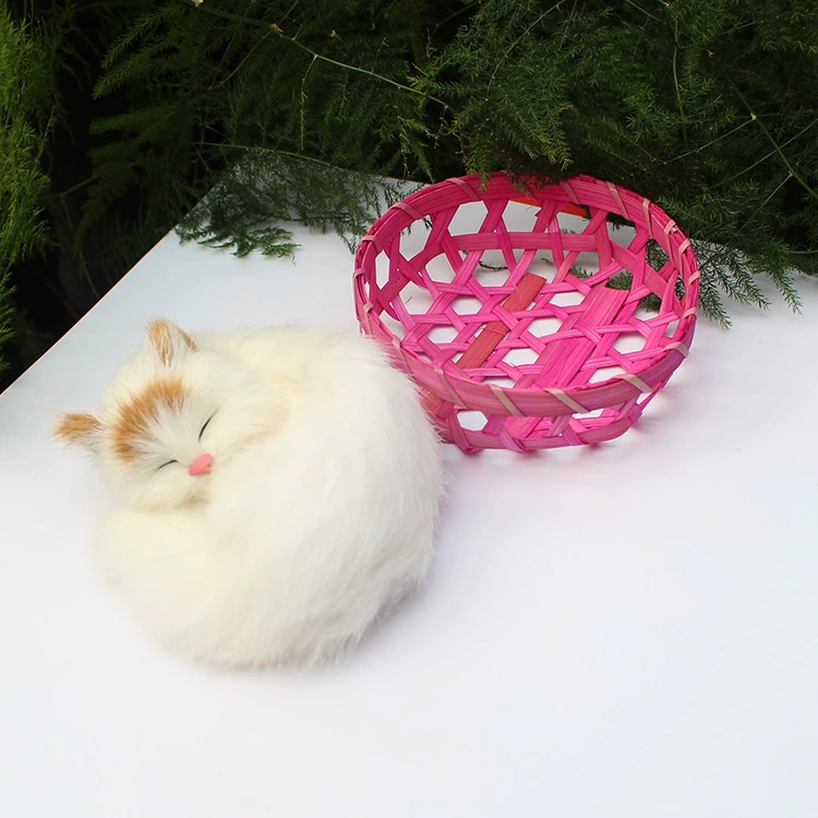 Реалистичная корзина, игрушка для сна, модель животного, кот, подарок на день рождения, котенок