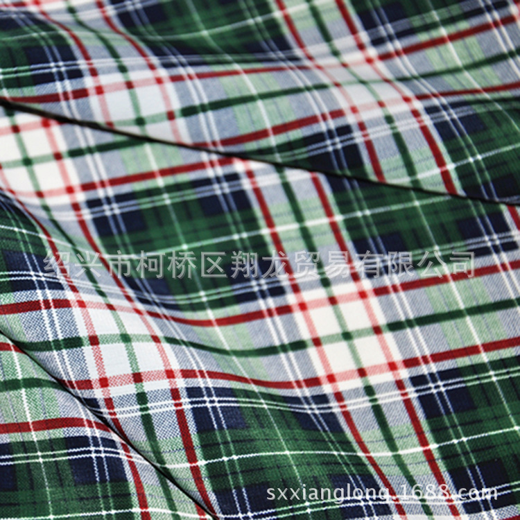 【翔龙印花 XL2867】时尚文艺学生范线条格子韩国绒水洗绒面料