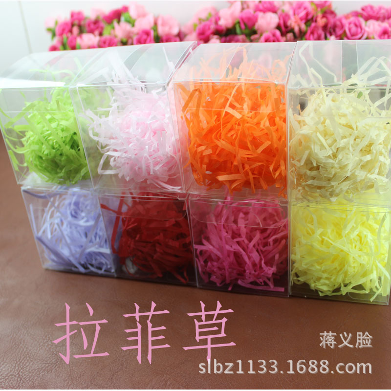 糖盒配件 碎纸拉菲草 填充纸丝 平安果包装 2.50元（50克）