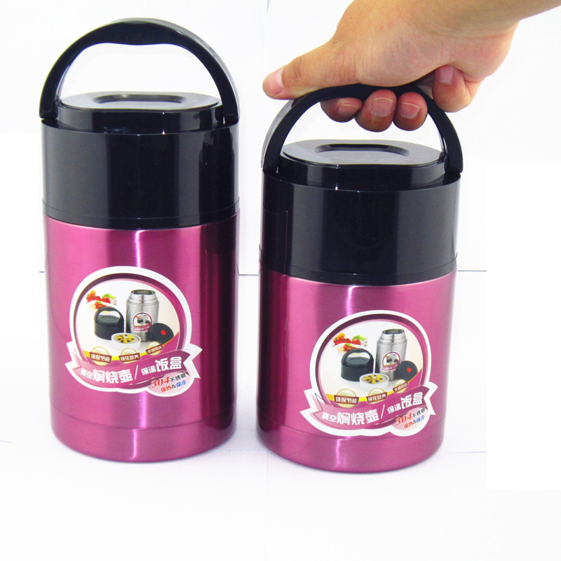 Manufactor Direct selling Explosive money 304 Stainless steel Stew pot roast Stew pot roast Braised Lunch box 800ml Custom printed logo