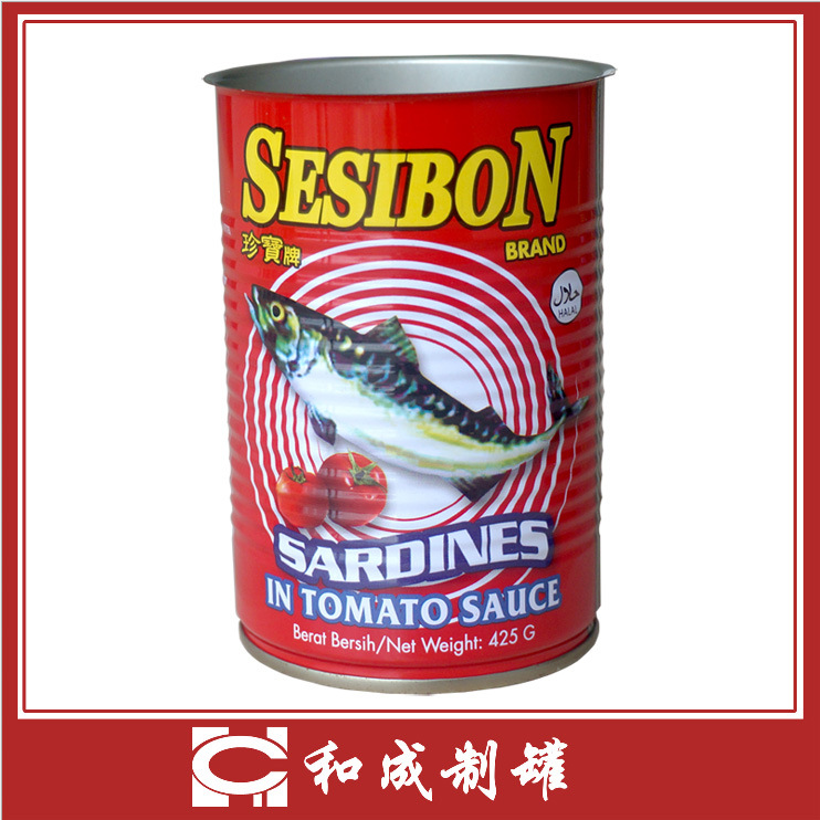 7113#茄汁沙丁鱼罐 食品罐 易拉罐 马口铁罐 圆形罐