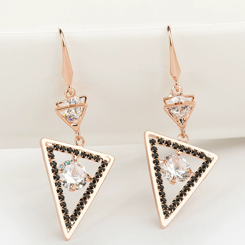 Accessory, black earrings, Korean style, simple and elegant design