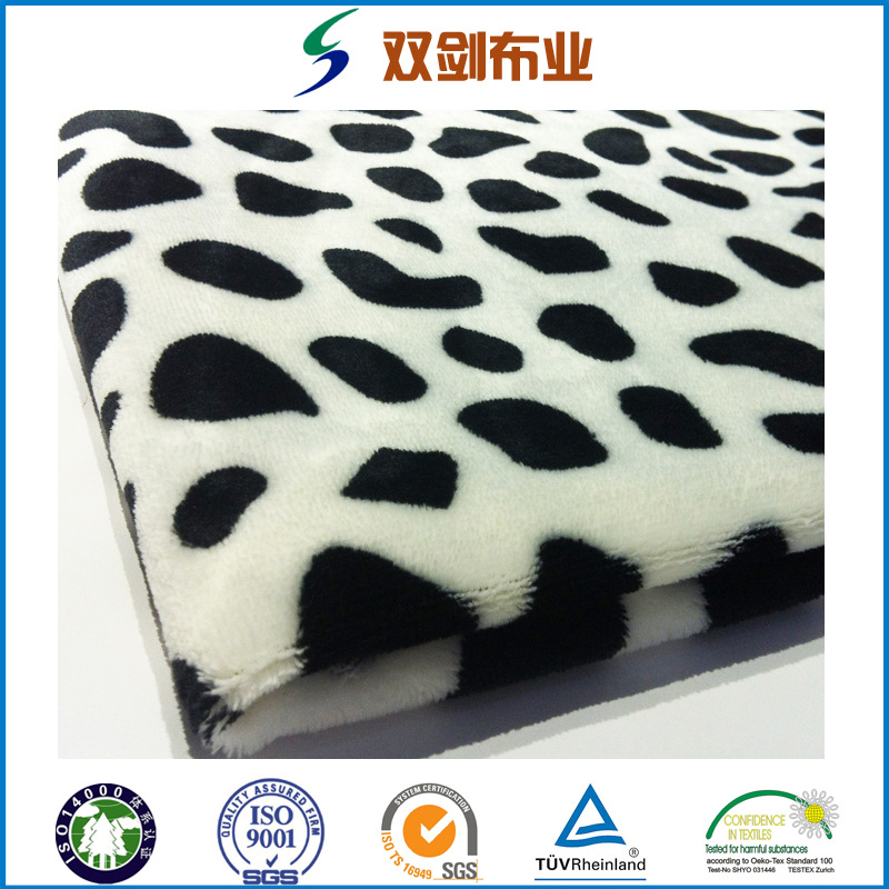 全涤低弹单面印花  保暖空调毯浴袍盖毯绒布面料批发