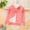 Autumn demi-season sweater with bow, children's knitted cardigan, children's clothing, suitable for teen