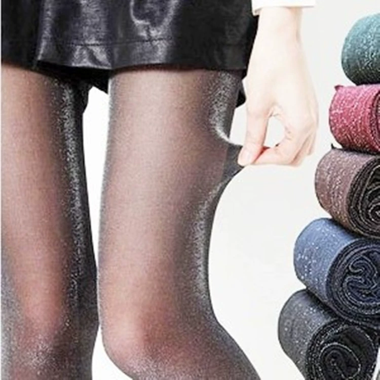 Thin tights, spandex & lurex 20D, semi-sheer fashion leggings, one-size (150–167 cm)