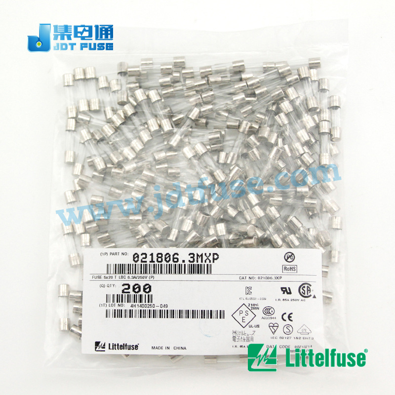 021806.3HXP  力特Littelfuse 代理商5x20玻璃管保险丝6.3A250V