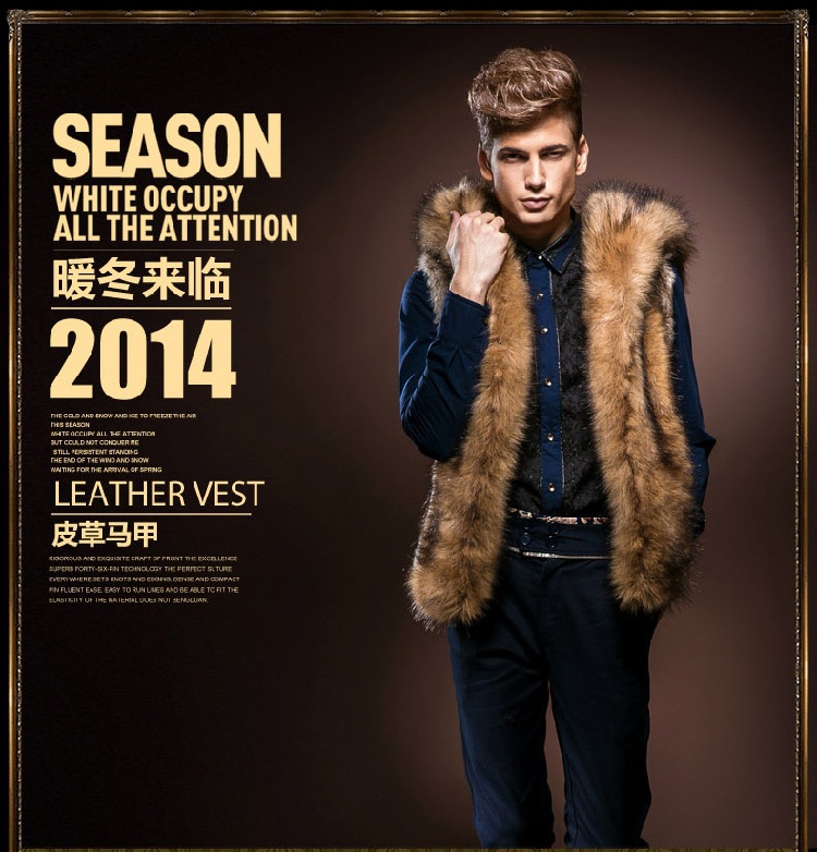 2021 hombres europeos y americanos de otoño e invierno Chaleco de piel de moda de felpa abrigo de piel de conejo Imitación Piel