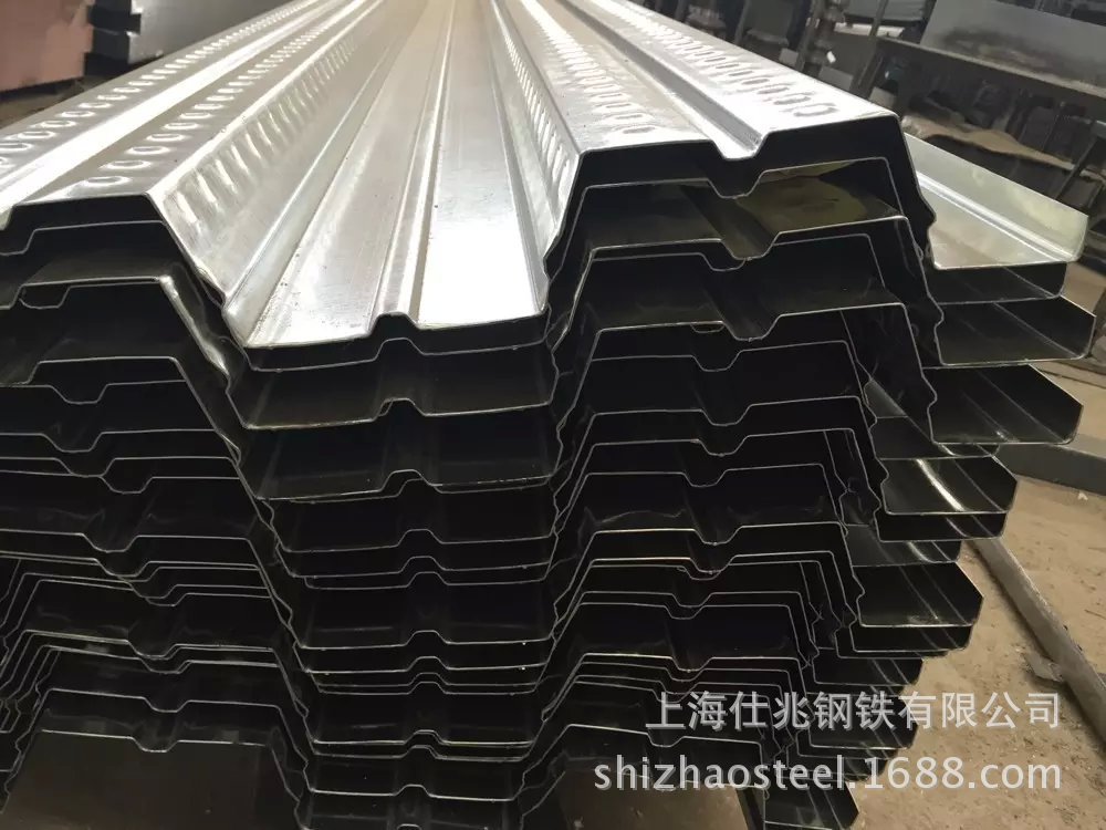 高强度热浸锌楼承钢板 低合金Q345B镀锌钢承板 G300热镀锌楼承板