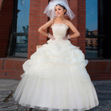 夏季新款抹胸露背婚纱 韩版齐地大码孕妇婚纱新娘婚纱礼服拉链款