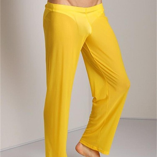  New Low Waist Sexy Refreshing Breathable Non-Mainstream Men's Sexy Mesh Pants Home Pants