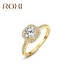 Jewelry, zirconium, ring with stone, wedding ring, diamond, accessory, European style, 750 sample gold, wholesale