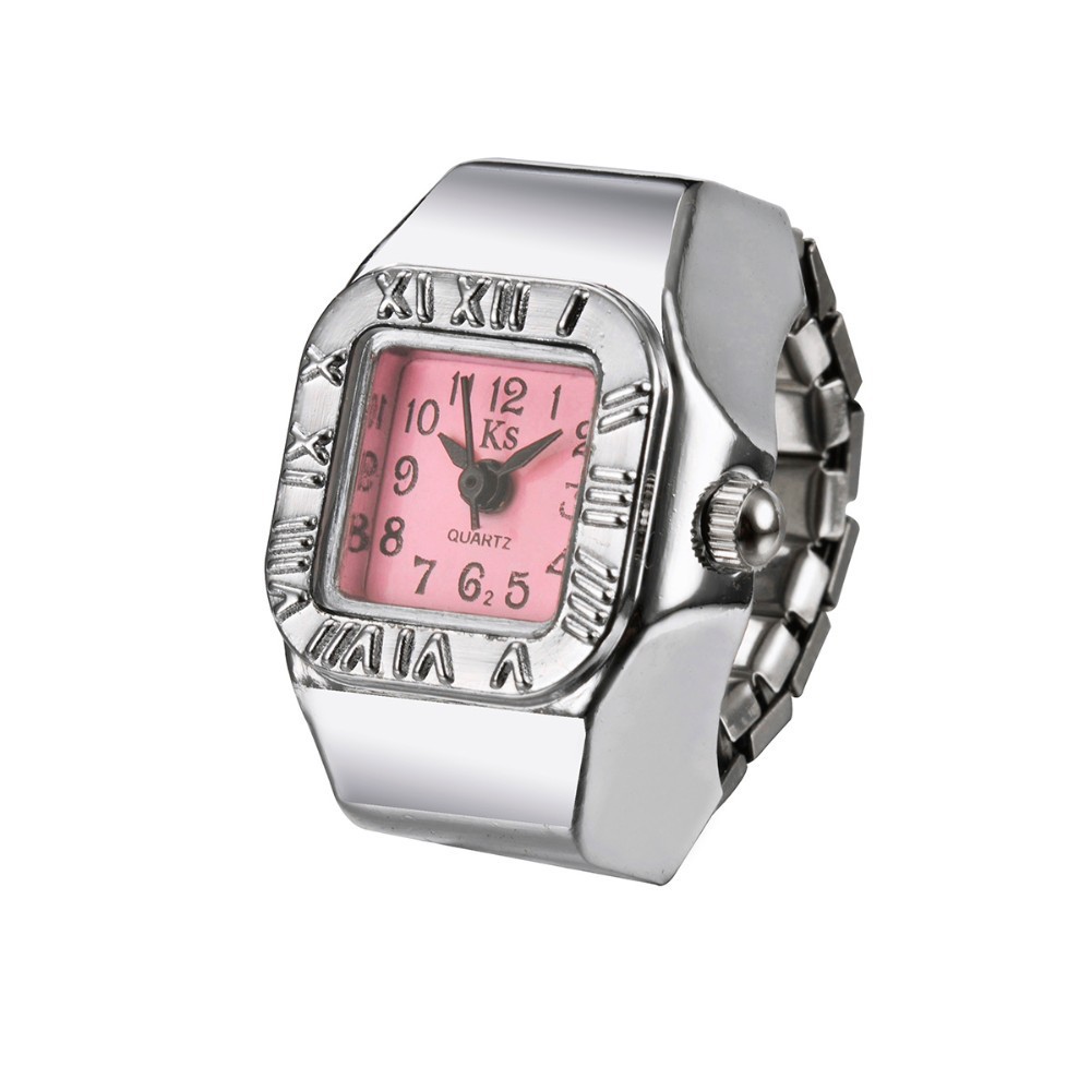 Quartz Movement Retro Classic Style Square Quartz Watch Rings