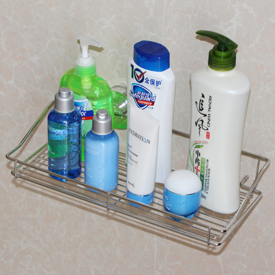 加压式粘性 不锈钢 大置物架 YT-3浴室化妆品吸盘收纳篮
