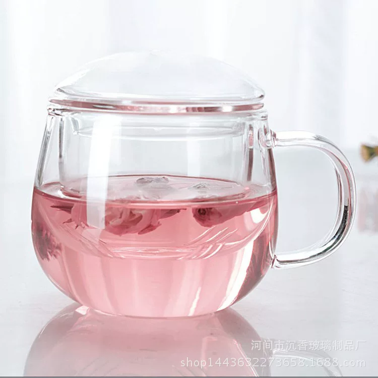 Glass liner, flavored tea, tea cup, 3 piece set