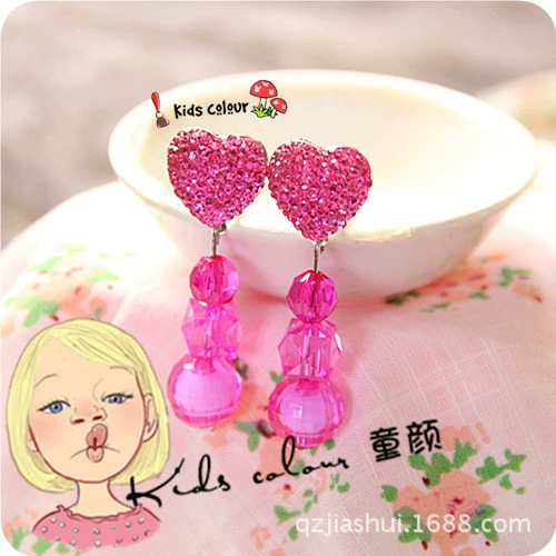Meihong Tao Heart full of star diamond pendant ear clip