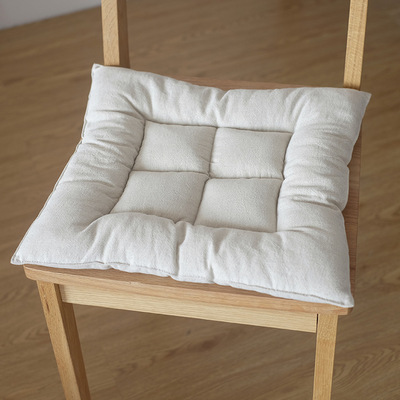 日式棉麻加厚椅子垫 厚款舒适简约纯色餐椅垫田字形40 厂家直销|ms