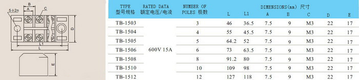 TB端子尺寸图1