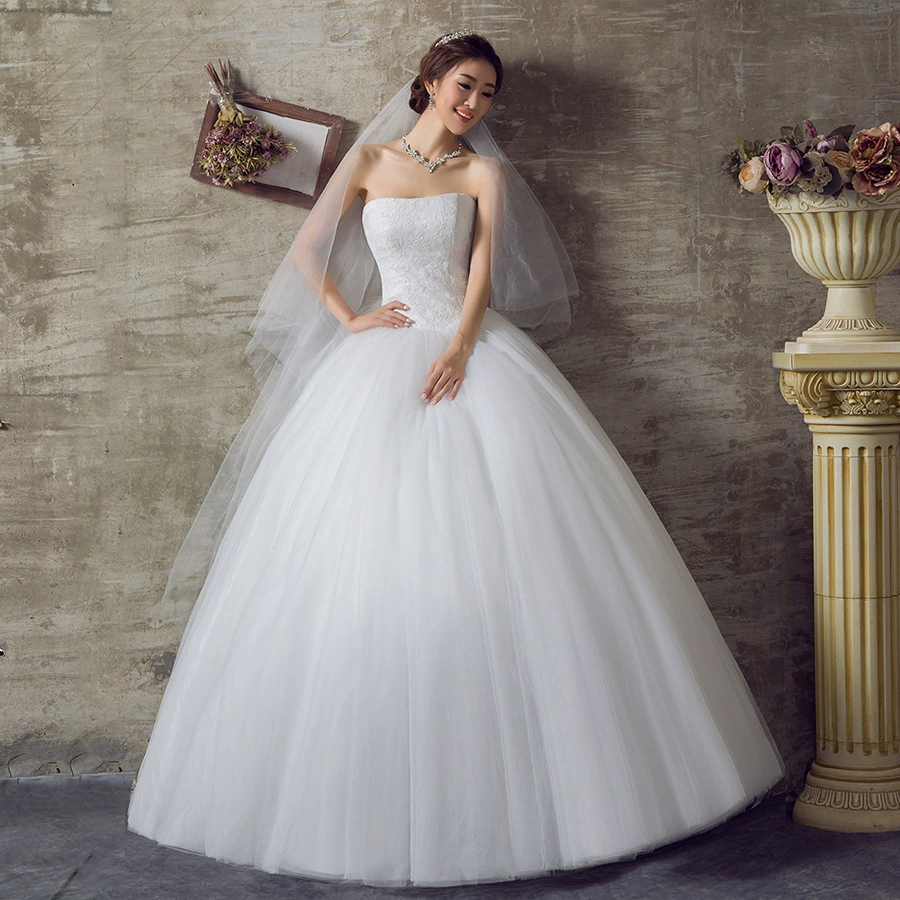 Летнее свадебное платье, корейский топ-бандо для невесты, плюс размер, облегающий