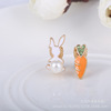 Cute rabbit, earrings, children's ear clips, no pierced ears