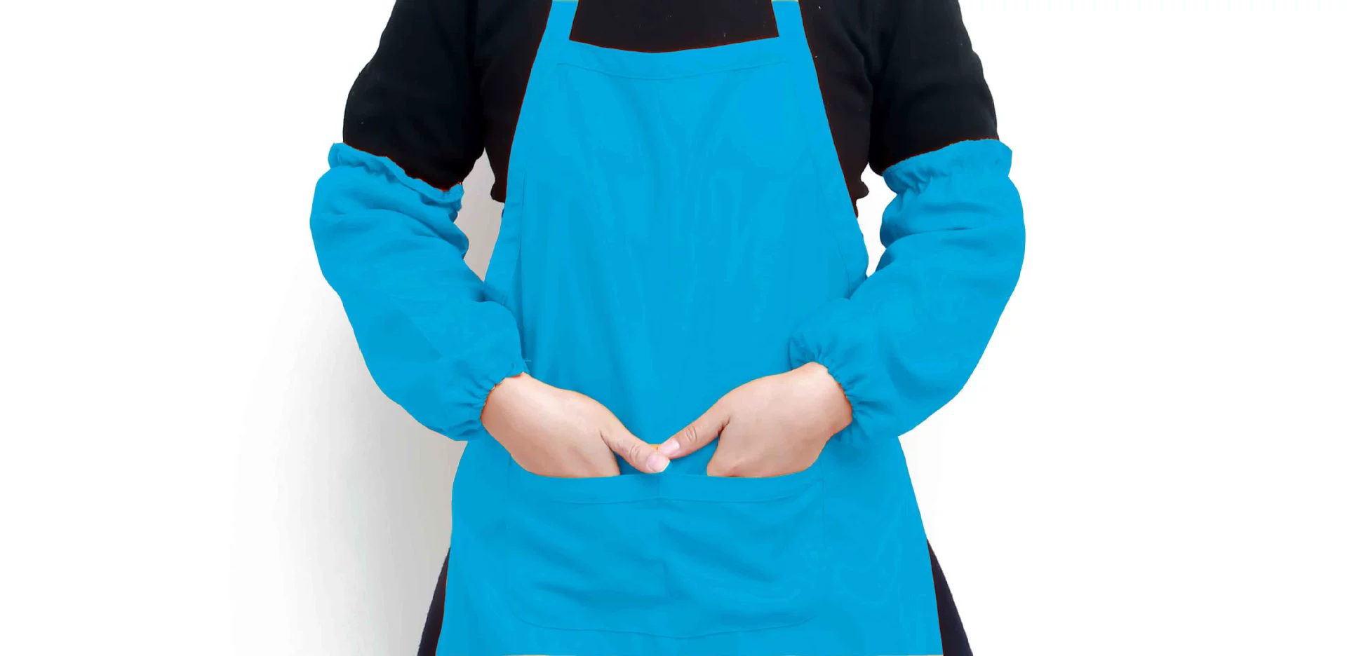 Colored apron, sleeves, scarf, set, custom-made