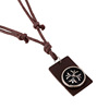 Short leather metal retro beach necklace, European style, genuine leather