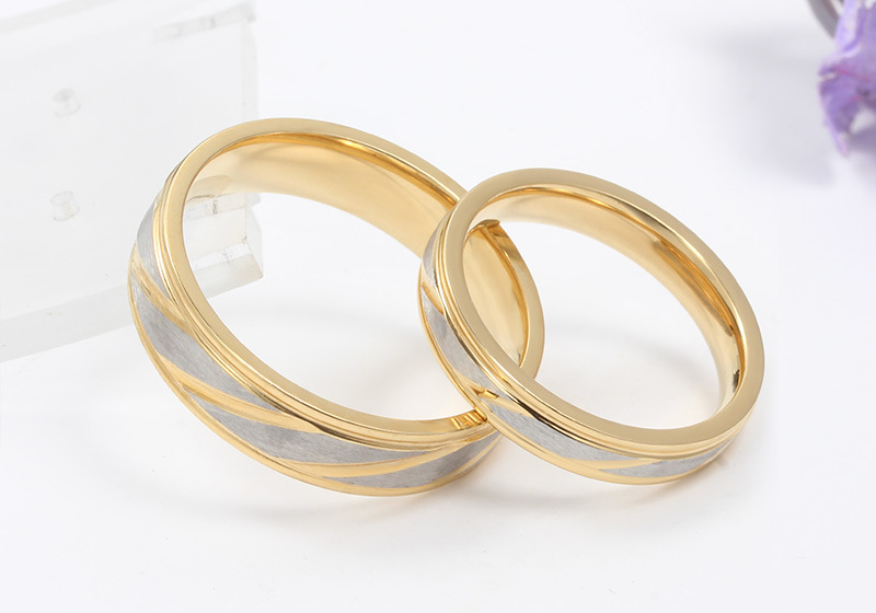 Simple Style Geometric Titanium Steel Rings Plating Metal Stainless Steel Rings