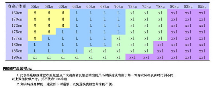 尺码表