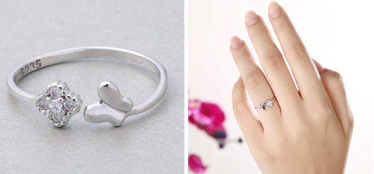 Silver Korea Geometric Ring(A section) NHDY0117-A section