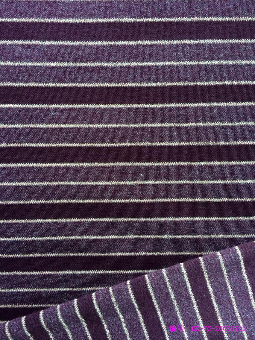 金丝彩条棉毛布